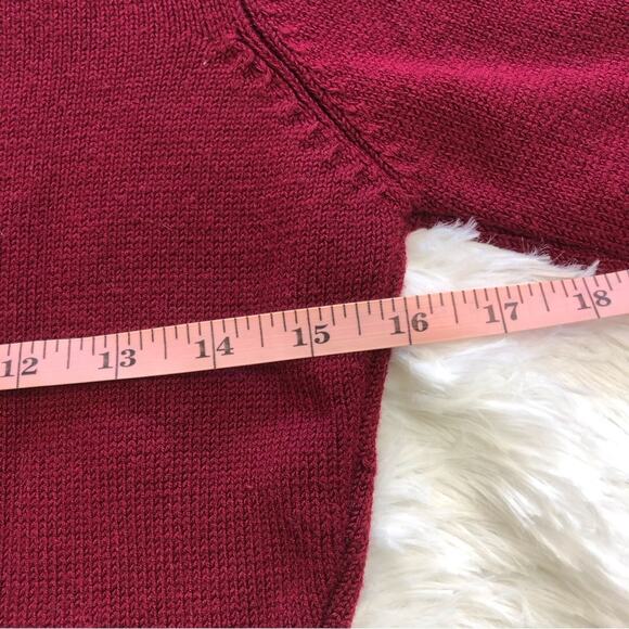 Cato Maroon Berry Shawl Fold Over Collar Accented Waist - Picture 8 of 16